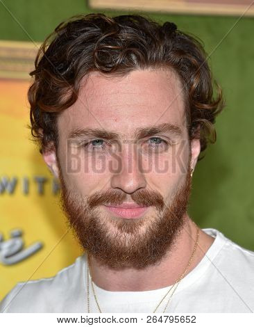 LOS ANGELES - OCT 04:  Aaron Taylor-Johnson arrives to the HBO's 'My Dinner With Herve' Los Angeles Premiere  on October 4, 2018 in Hollywood, CA                