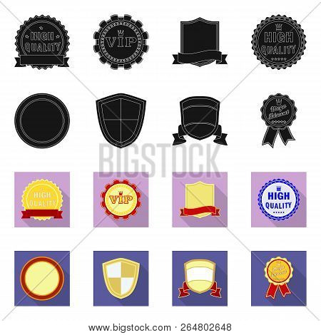 Vector Design Of Emblem And Badge Sign. Set Of Emblem And Sticker Stock Symbol For Web.