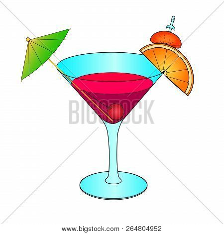 Bloody Mary Cocktail Hand Drawn. Raster Object On A White Background