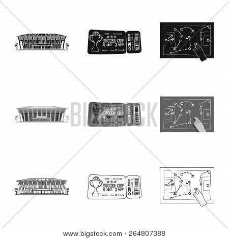 Vector Design Of Soccer And Gear Icon. Set Of Soccer And Tournament Vector Icon For Stock.