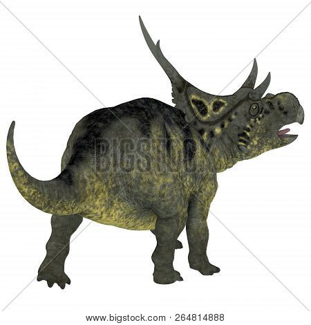 Diabloceratops Dinosaur Tail 3d Illustration - Diabloceratops Was A Horned Herbivorous Dinosaur That