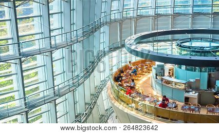 Tokyo, Japan - April 26 2018: The National Art Center In Roppongi - An Art Museum Displays Contempor