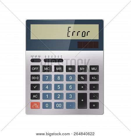 Calculator Isolatad On A White Background. Realistic Vector Illustration