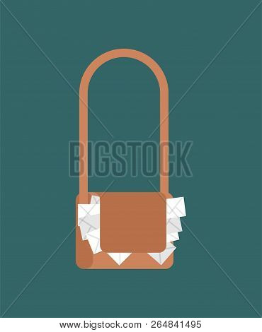 Mail Bag Isolated. Accessory Postman And Letter