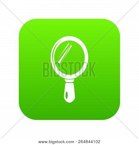 Hand Mirror Icon Green Vector Isolated On White Background