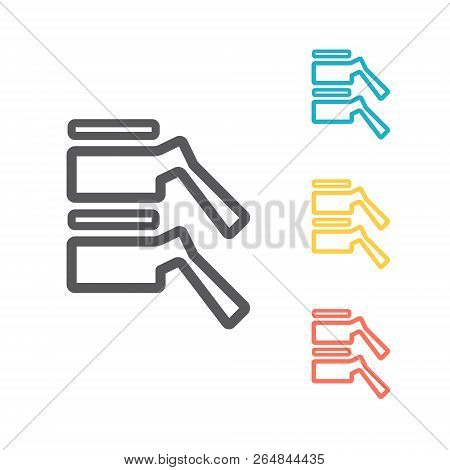 Spine Diagnostic Center Logo. Vertebra Sign. Vector Illustration.