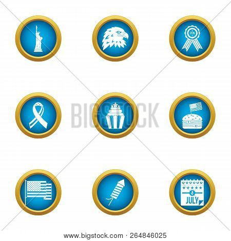 Mainland Icons Set. Flat Set Of 9 Mainland Vector Icons For Web Isolated On White Background