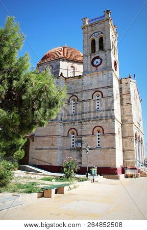 Church Agios Nectarios On Island Aegina, Greece