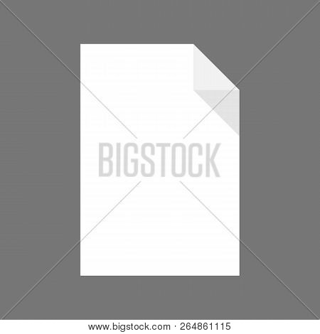 White Blank Paper Page Sheet With Corner Curl.