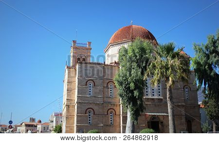 Church Agios Nectarios On Island Aegina, Greece