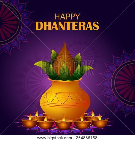 Inidan Holiday Of Happy Dhanteras During Diwali Season For Prosperity