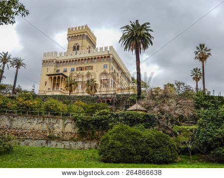 Arenzano, Italy, March, 16, 2018 -  Castle Villa Negrotto Cambiaso, Arenzano, Genoa, Italy / Arenzan