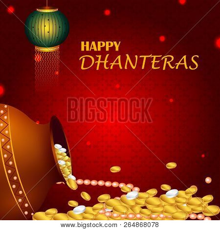 Inidan Holiday Of Happy Dhanteras During Diwali Season For Prosperity