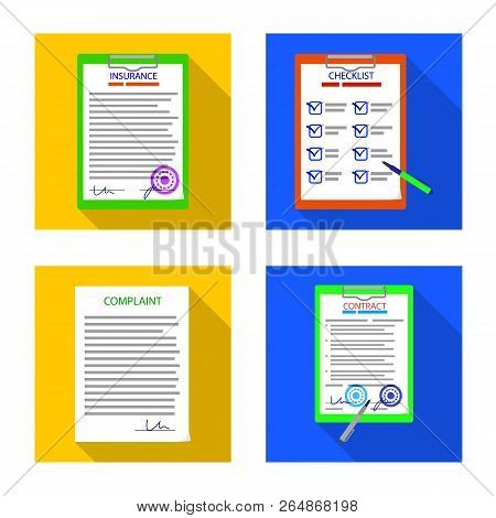 Vector Illustration Of Form And Document Symbol. Collection Of Form And Mark Stock Symbol For Web.