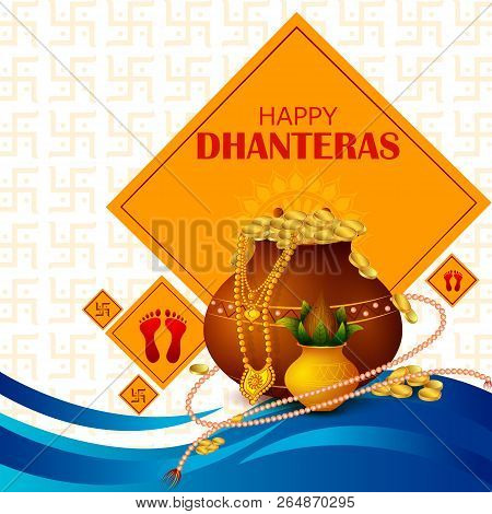 Inidan Holiday Of Happy Dhanteras During Diwali Season For Prosperity