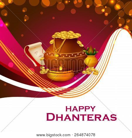Inidan Holiday Of Happy Dhanteras During Diwali Season For Prosperity