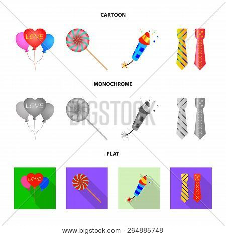 Vector Design Of Party And Birthday Logo. Collection Of Party And Celebration Stock Vector Illustrat