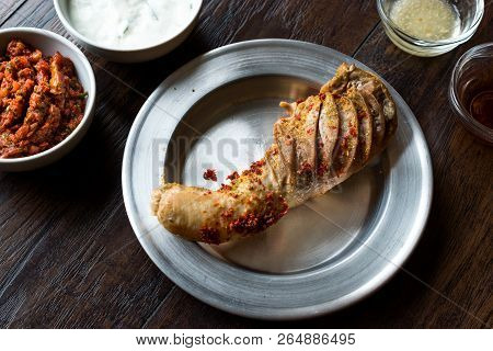 Turkish Food Rice Stuffed Tripe Sirdan Dolma / Shirdan From Adana Offal Food.
