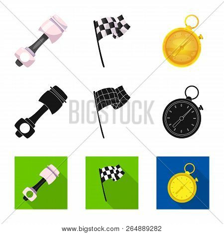 Vector Design Of Car And Rally Logo. Set Of Car And Race Stock Vector Illustration.