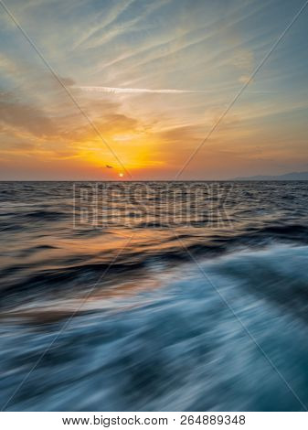 Piso Livadi beach on Paros Greece island at sunrise