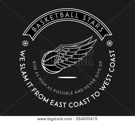 Basketball Stars Hite On Black Is A Vector Illustration About Sport