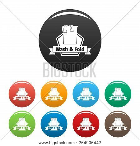 Laundry Clothes Wash Icons Set 9 Color Vector Isolated On White For Any Design