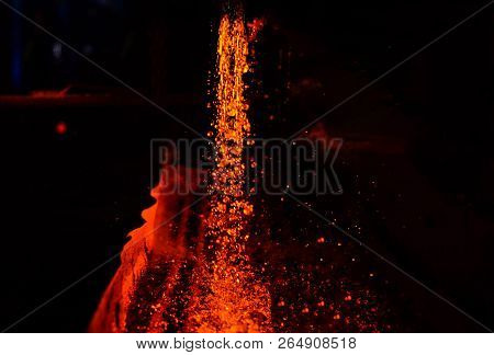 Metal On Casting. Metallurgy. Use For Abstract Background And Texture. Heavy Industry Metallurgical