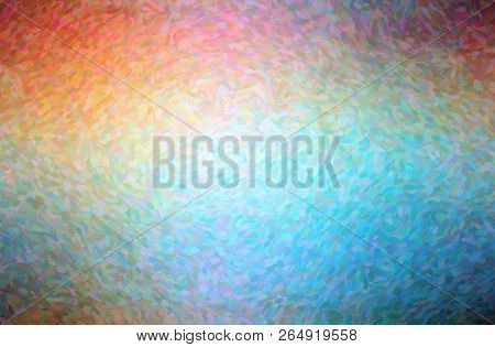 Illustration Of Blue, Yellow And Red Impressionist Pointlilism Horizontal Background Digitally Gener