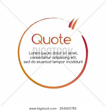 Quotation Circle Mark With Grunge Effect. Circle Design Element For Business Card, Paper Sheet, Info