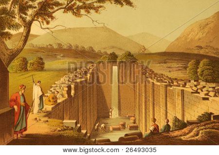 Fountain of Siloam. Engraved by Luigi Mayer and published in Views in Egypt, Palestine and Other Parts of the Ottoman Empire, United Kingdom, 1804.