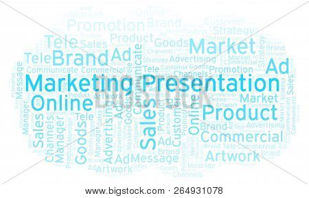 Word Cloud With Text Marketing Presentation. Wordcloud Made With Text Only.