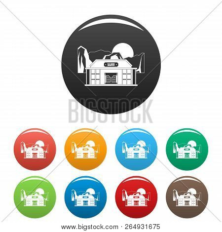 Bar Saloon Icons Set 9 Color Vector Isolated On White For Any Design