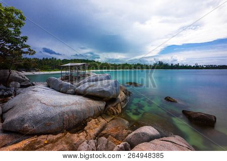 Wonderful Beach And Blue Sky At Bintan Island Indonesia