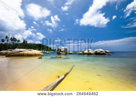 Wonderful Beach And Blue Sky At Bintan Island Indonesia