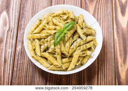 Italian Penne Pasta With Sauce Pesto