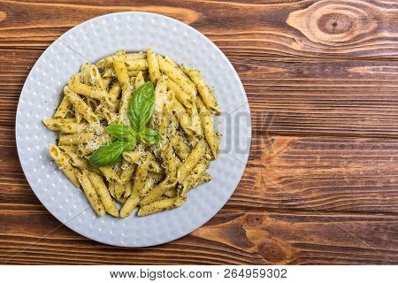 Italian Penne Pasta With Sauce Pesto