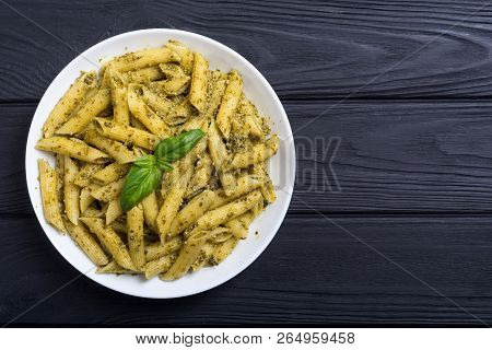 Italian Penne Pasta With Sauce Pesto