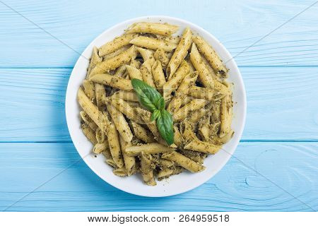 Italian Penne Pasta With Sauce Pesto