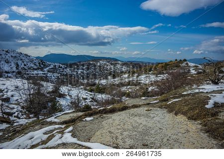 Beautiful Winter Landscape In Mountains Of Zagorohoria, Greece