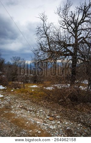 Beautiful Winter Landscape In Mountains Of Zagorohoria, Greece