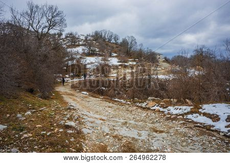 Beautiful Winter Landscape In Mountains Of Zagorohoria, Greece