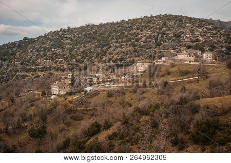 Beautiful Winter Landscape In Mountains Of Zagorohoria, Greece