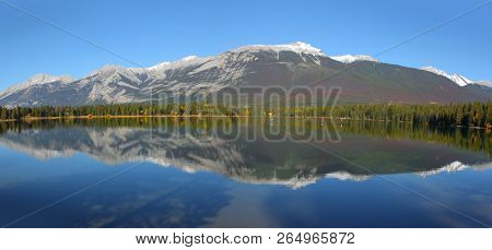 Beauvert lake landscape in Jasper national park