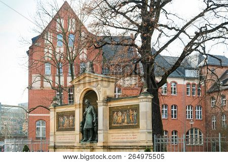 BERLIN, GERMANY- March 11, 2018 : Charite University Medicine Berlin. is one of the largest university hospitals in Europe. BERLIN, GERMANY