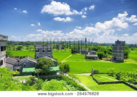 An Elevated View Of The Kaiping Towers Daiolou Scenic Area And World Heritage Site Kaiping China On 