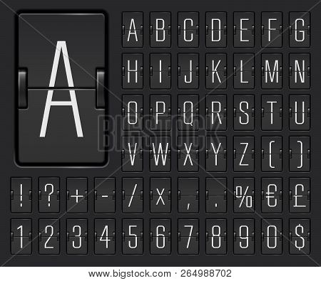 Airport Terminal Mechanical Scoreboard Narrow Alphabet With Numbers For Showing Flight Departure Or 