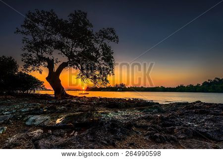 The Sunset Moment At Batam Island Indonesia