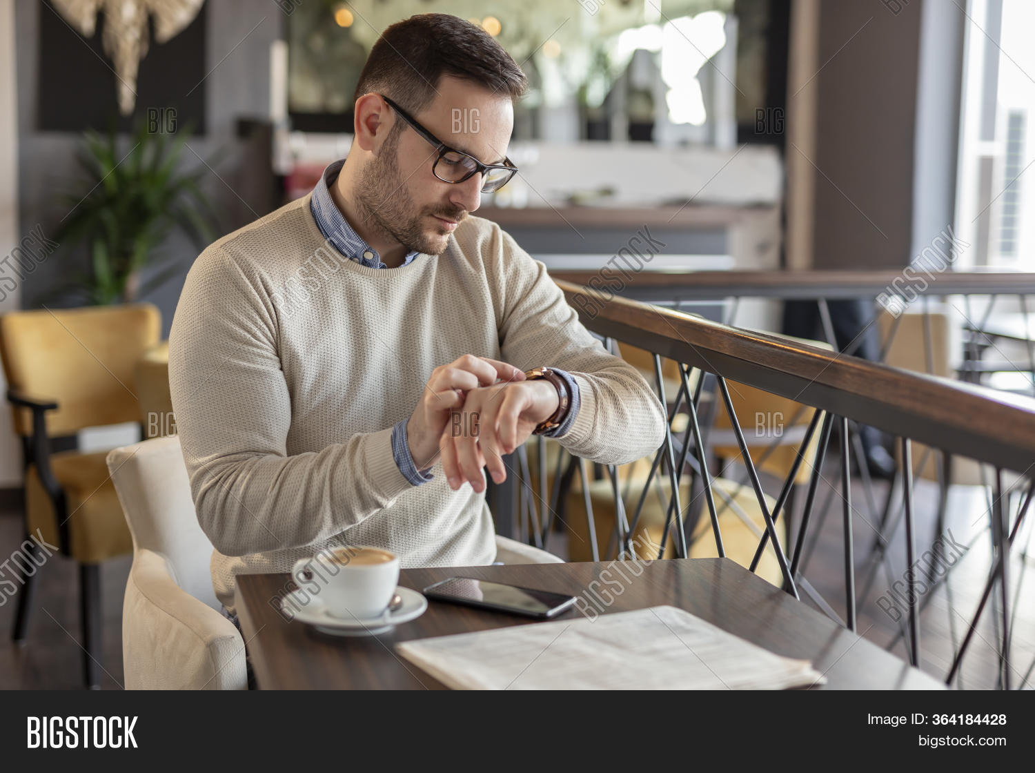 Man Sitting Restaurant Image & Photo (Free Trial) Bigstock