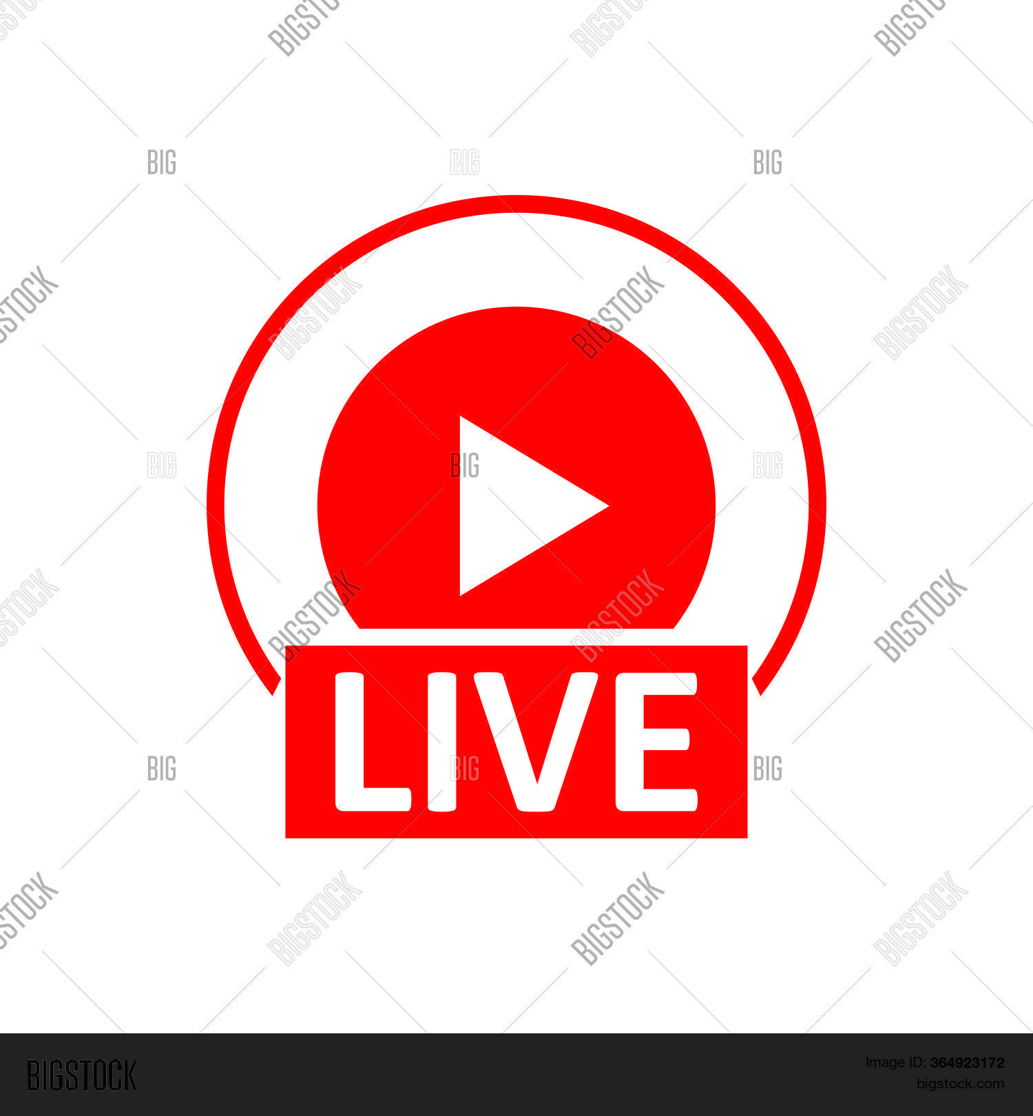 Live Stream Sign. Red Vector & Photo (Free Trial) | Bigstock