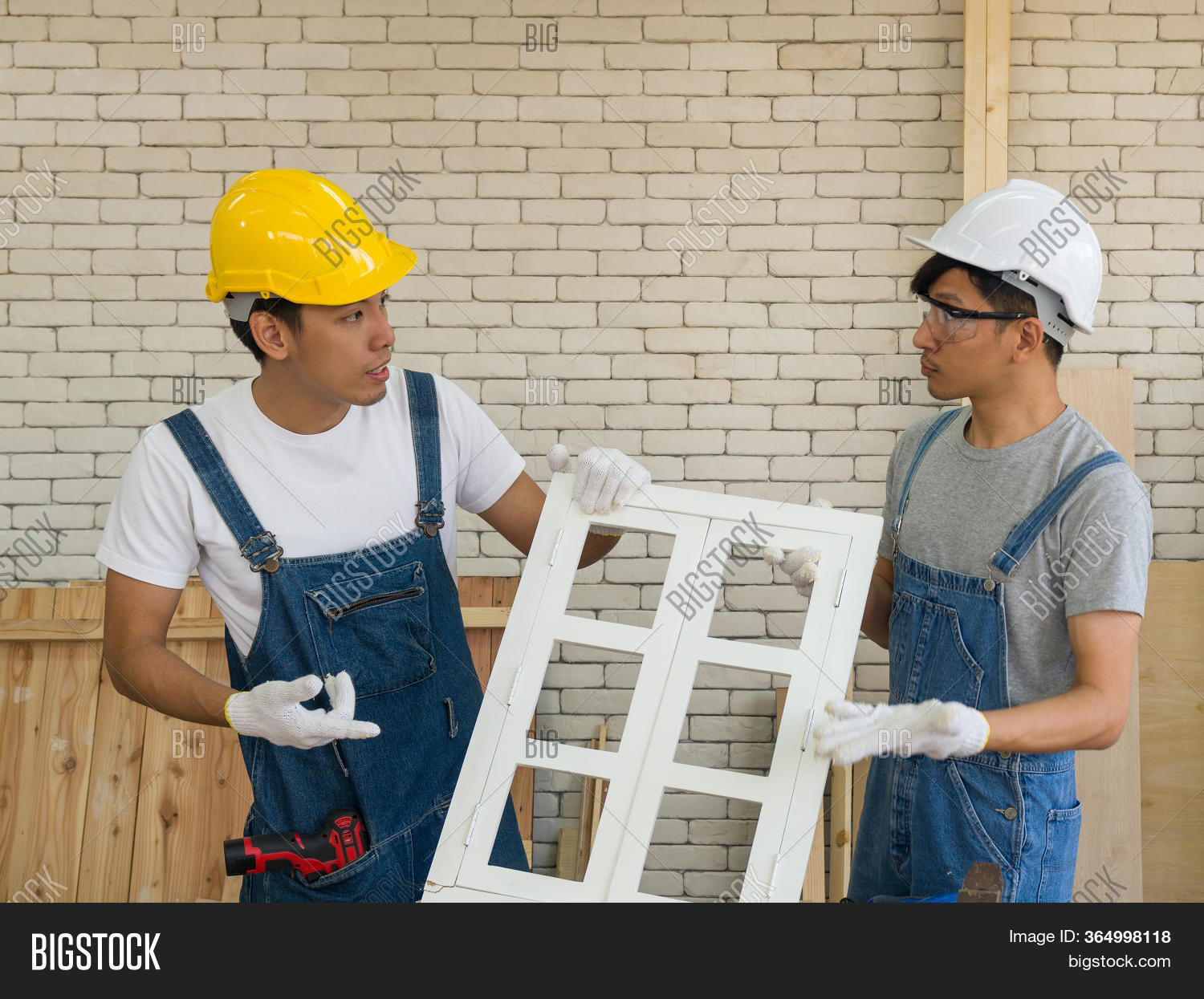 Two Asian Carpenters Image Photo Free Trial Bigstock